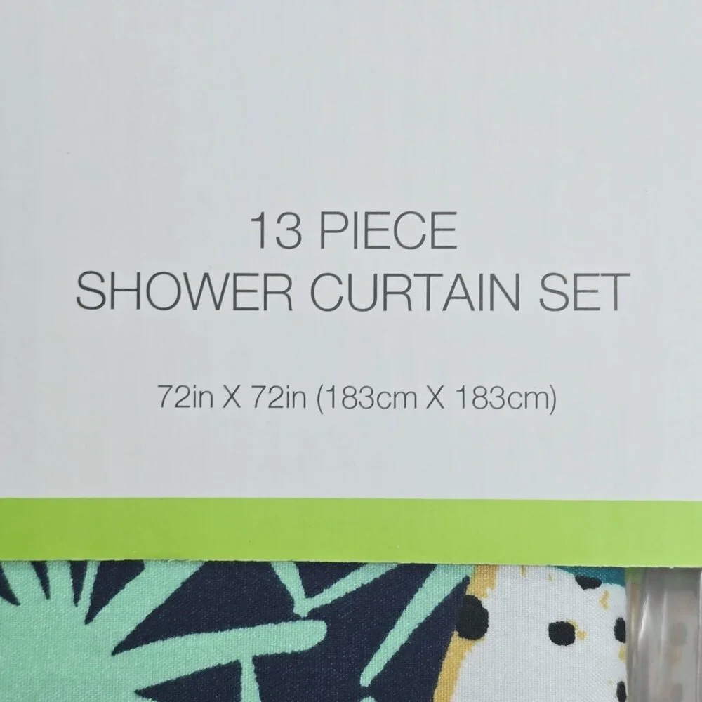 New Charter Club Kids Green 13-Piece Jungle Shower Curtain,‎ 72